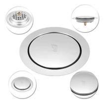 Ralo Inteligente 10x 10 Click Redondo Banheiro Inox 10cm