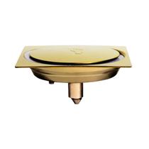 Ralo Inteligente Click 15x15 cm Banheiro Veda Cheiro Dourado Ralo Inteligente Click 15x15 cm Banheiro Veda Cheiro Dourado
