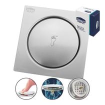Ralo Inteligente Click 15x15cm Cromado - Smart Depot