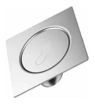 Ralo Inteligente Click Para Banheiro 15x15 Cm Inox Smart