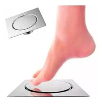 Ralo Inteligente Click Para Banheiro 15x15 Cm Inox Smart Ralo Inteligente Click Para Banheiro 15x15 Cm Inox Smart