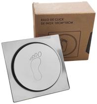 Ralo Inteligente invisível oculto Clique Veda cheiro mau odor e anti inseto Quadrado 10x10 Pop Up ( Novo Aço Inox 304)