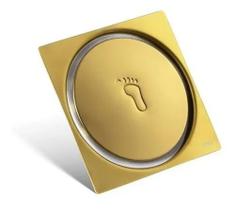 Ralo Inteligente P/piso Em Inox Click 15cm Dourado Brilhante Ralo Inteligente P/piso Em Inox Click 15cm Dourado Brilhante