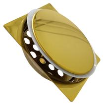 Ralo Inteligente Para Piso Click Dourado 10x10 Cm