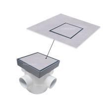 Ralo Invisível 10x10 Banheiro Cola Piso/Porcelanato com Tela Anti Insetos e Caixa Sifonada 100mm - Ficone