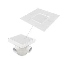 Ralo Invisível 15x15 Banheiro Cola Piso/Porcelanato com Tela Anti Insetos e Caixa Sifonada 100mm - Ficone