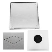 Ralo Invisível Oculto 20x20 Cola Piso Coletor Branco Saída Baixa tubo de 100mm