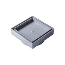 Ralo Invisível Oculto Quadrado Seca Piso Porcelanato Inteligente 13cm x 13cm Cinza Giofer