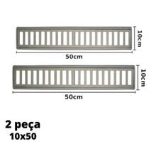 Ralo Linear 10x100 Cm Alumínio grelha 2 unidades 10x50