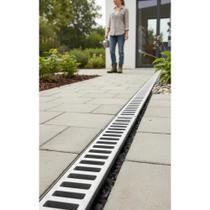 Ralo Linear 10x100cm: Coletor + Grelha Alumínio - Fácil Inst