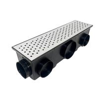 Ralo Linear 15x50 Anti Escorpião Inox Bolinha 11 saídas