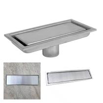 Ralo Linear 20cm Oculto Inox Banheiro Lavabo Invisivel Anti Odor Anti Inseto Resistente Seguro