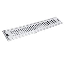 Ralo Linear 40cm Aço Inox Banheiro Area Externa Anti Odor Anti Inseto Lavabo Piscina Quintal Higienico Seguro Resistente
