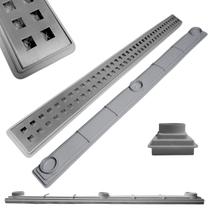 Ralo Linear 5cm x 70cm Quadrados Inox 304 Coletor Raso 3cm Cinza Ralo Linear 5cm x 70cm Quadrados Inox 304 Coletor Raso 3cm Cinza