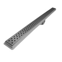 Ralo Linear 5x90 Banheiro Inox 304 Perfurado Coletor Cinza Saídas 40mm com Tela (5cm x 91cm)