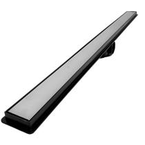 Ralo Linear 5x90 Banheiro Invisível Piso Oculto Coletor Preto Saídas 40mm com Tela (5cm x 91cm) +3 Ralo Linear 5x90 Banheiro Invisível Piso Oculto Coletor Preto Saídas 40mm com Tela (5cm x 91cm) +3