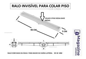 Ralo Linear 5x90 Invisivel(cola Piso) Cinza Oculto Anti Odor Ralo Linear 5x90 Invisivel(cola Piso) Cinza Oculto Anti Odor