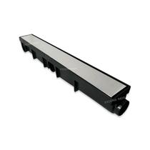 Ralo Linear 6x50 Inox modelo Oculta Coletor Preto Sequencial Saídas de 40mm