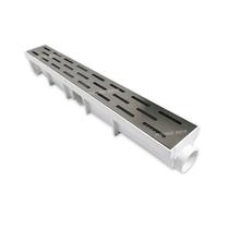 Ralo Linear 6x50 Inox modelo Tracejado com Tela Coletor Branco Sequencial Saídas de 40mm
