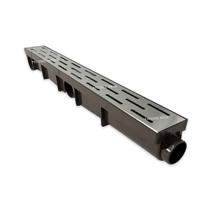 Ralo Linear 6x50 Inox modelo Tracejado com Tela Coletor Marrom Sequencial Saídas de 40mm