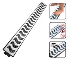 Ralo Linear 6x50cm Sifonado Anti Insetos Grelha Alumínio