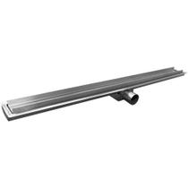 Ralo linear 80 cm com saida lateral horizontal central - Metal Inox