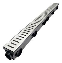 Ralo Linear 8x300cm Em Inox + Tela Anti-insetos Para Obras