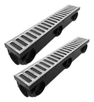 Ralo Linear 8x50 Em Alumínio Para Piscina Com Tela Anti Insetos