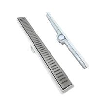 Ralo Linear Aberto 5cm x 50cm Inox com Tela e Cocho Branco Ralo Linear Aberto 5cm x 50cm Inox com Tela e Cocho Branco