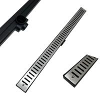 Ralo Linear Abre Fecha 5x70 Inox 304 Coletor Preto