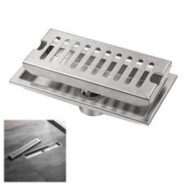 Ralo Linear Aço Inox 30cm Banheiro Lavabo Area Externa Anti Odor Anti Inseto Piscina Quintal Seguro Resistente Higienico