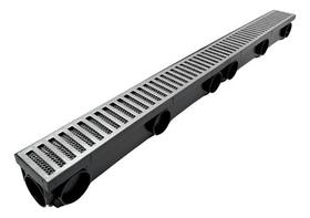 Ralo Linear Alumínio 8x300cm Com Caixa Coletora Saída 50mm