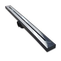 Ralo Linear Banheiro 5x70 Inox 304 Ciclope Caixa Sifonada Preta com Tela