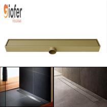 Ralo Linear Banheiro Oculto 7x50 Invisível Sifonado Saída DN 50mm Bege
