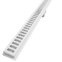 Ralo Linear Banheiro Seca Box 5x80 Alumínio Branco com Tela