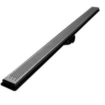 Ralo Linear Banheiro Seca Box 5x80 Inox Bolinha Espelhado Coletor Preto com Sifão