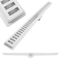 Ralo Linear Branco 60cm x 5cm Alumínio Vazado com Coletor Branco Saídas 40mm com Tela (5cm x 61cm)
