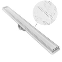 Ralo Linear Cola Piso Oculta 5x70 Para Banheiro Sifonado Branco