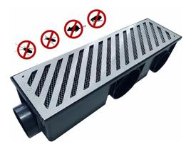 Ralo Linear Coletor Continuo Modular 15x50 Grelha Tela Alumínio Diagonal