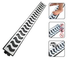 Ralo Linear Elite 6X50 com Tela e Coletora Sifonada Preta, Saída Linear - ZNubi Grelhas & Cia