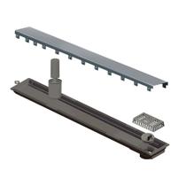 Ralo Linear Elleve Versatile 4258 75cm Saída na Extremidade com Tampa Inox