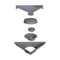 Ralo Linear Elleve Vertex Triangular 5208 16x16x22 com Tampa Inox