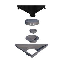 Ralo Linear Elleve Vertex Triangular 5212 16x16x22 com Tampa Black Matte