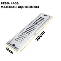 Ralo Linear Embralumi Oculto Invisível Grelha Inox 30x10cm Ralo Linear Embralumi Oculto Invisível Grelha Inox 30x10cm