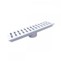 Ralo Linear Ferplastik Caixa Coletora 15X 50Cm Com Grelha Branca Prb098