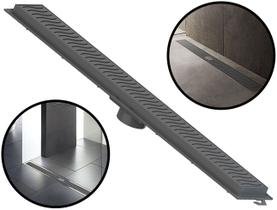 Ralo Linear Flat Pvc Oculto Invisível Com Grelha P/ Banheiro Lavabo Sacada 90cm Tigre