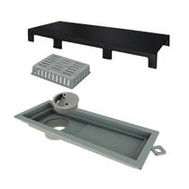 Ralo Linear Inox 25 cm Base Black Matte Tampa Inox Escovado Tiny Ralo Linear Inox 25 cm Base Black Matte Tampa Inox Escovado Tiny