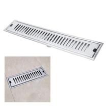 Ralo Linear Inox 40cm Banheiro Area Externa Anti Odor Anti Inseto Lavabo Piscina Quintal Higienico Seguro Resistente