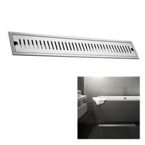 Ralo Linear Inox 40cm Banheiro Area Externa Anti Odor Anti Inseto Lavabo Quintal Piscina Dreno Resistente Higienico