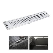 Ralo Linear Inox 50cm Anti Odor Anti Inseto Banheiro Area Externa Lavabo Higienico Quintal Seguro Resistente